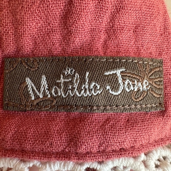 Matilda Jane Call Me Cute Wonderment Pink Boho Muslin Peasant Peplum Top S Mauve - Picture 12 of 12